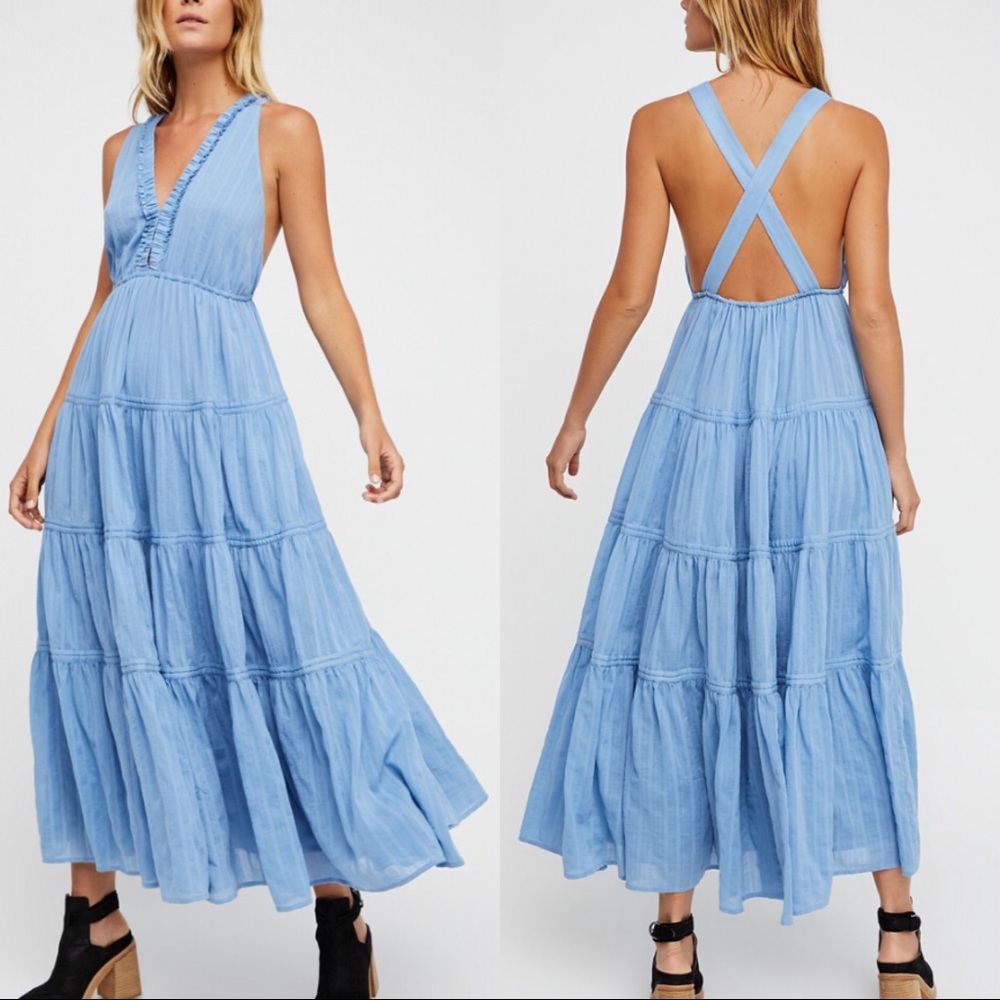 Free People Birdie Maxi Dress Blue